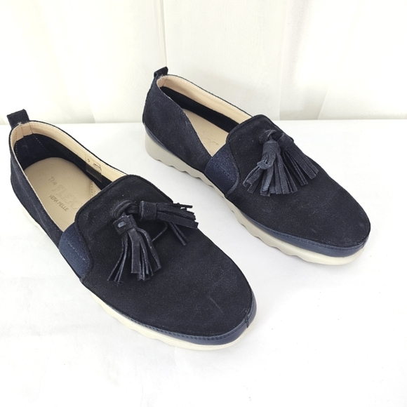 The FLEXX Jazz Navy Suede Leather Tassel Loafers Size 7.5 - Picture 1 of 12